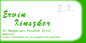 ervin kinszker business card